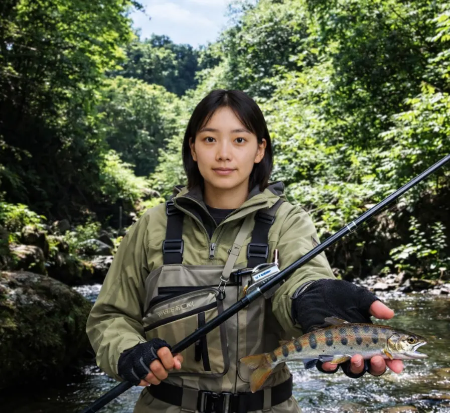 喜茂別川でヤマメの釣果を得た森永.webp