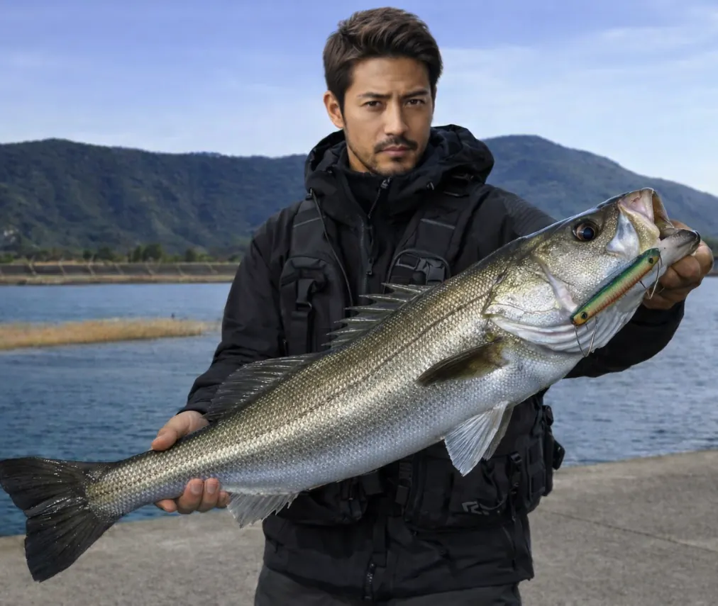 大瀬川河口でシーバスの釣果を得た広岡.webp