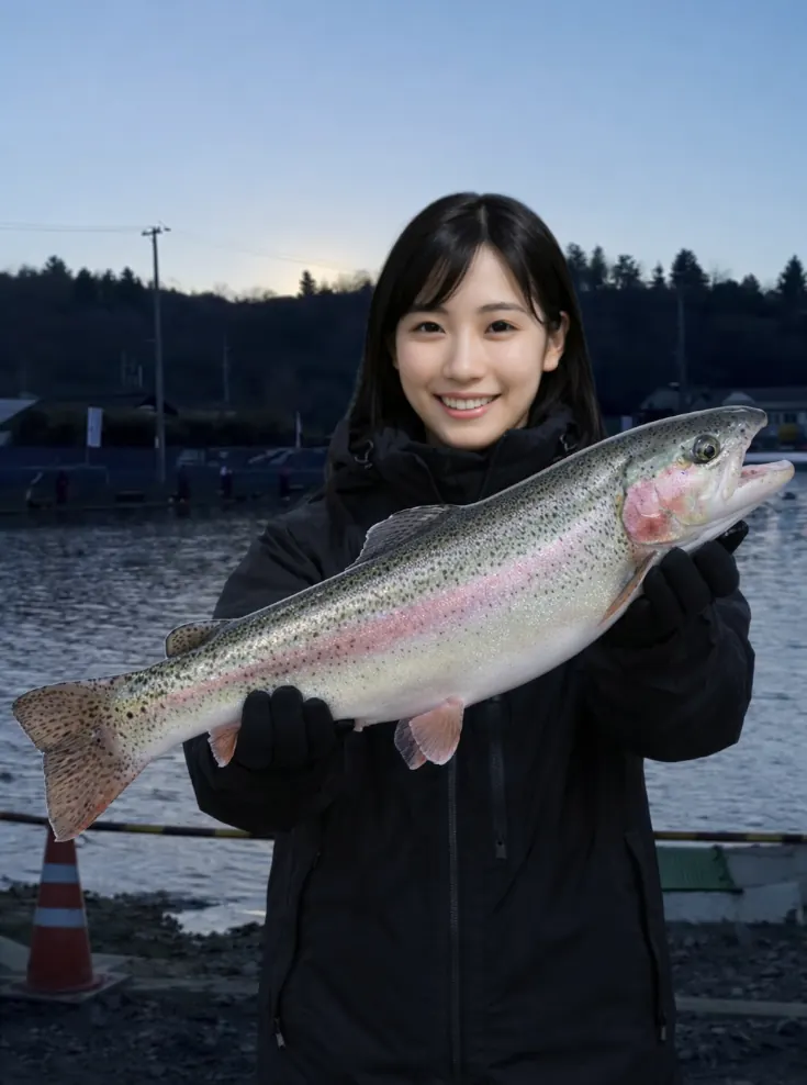 太田フィッシングクラブでニジマスの釣果を得た黒川.webp