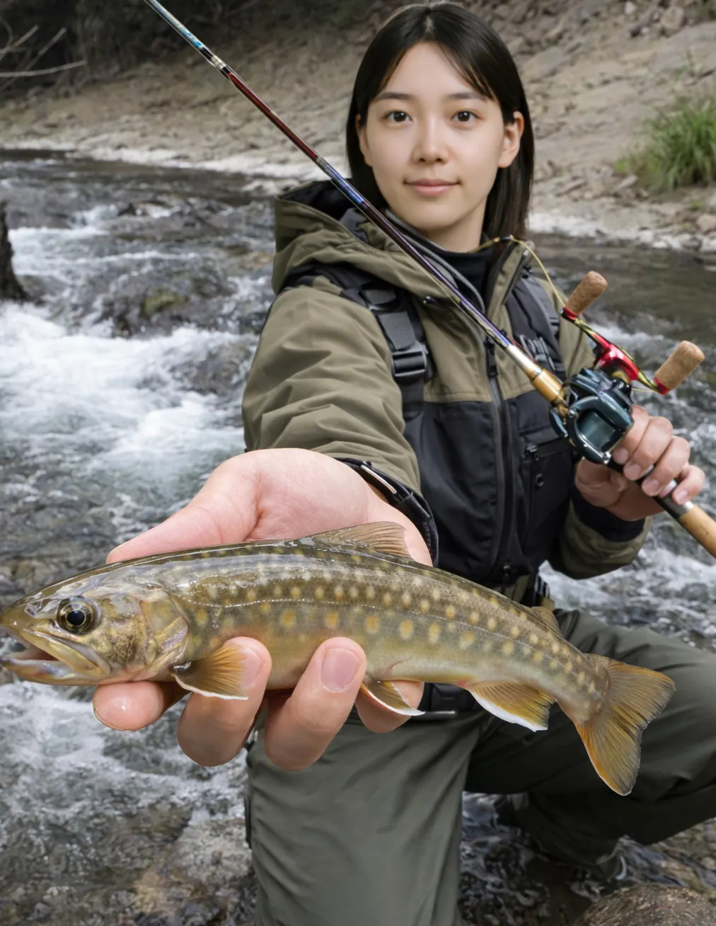 好間川でイワナの釣果を得た森永.webp