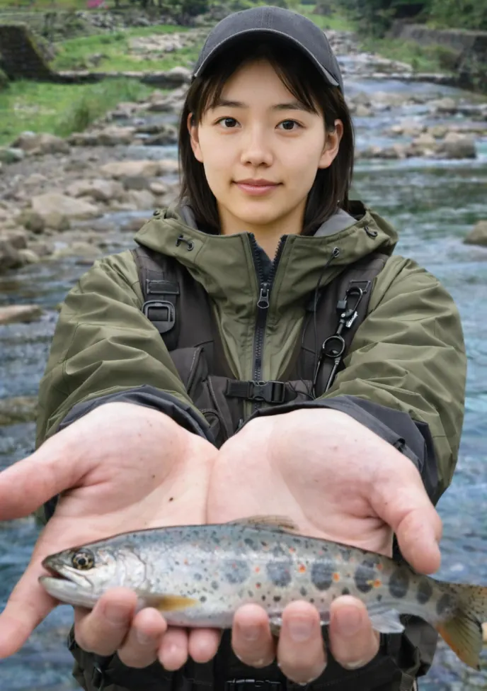 安濃川でアマゴの釣果を得た森永.webp