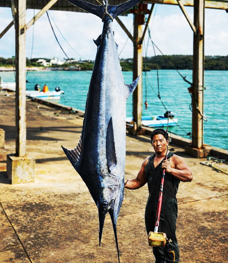 宮古島沖でクロカワカジキの釣果を得た北方.webp