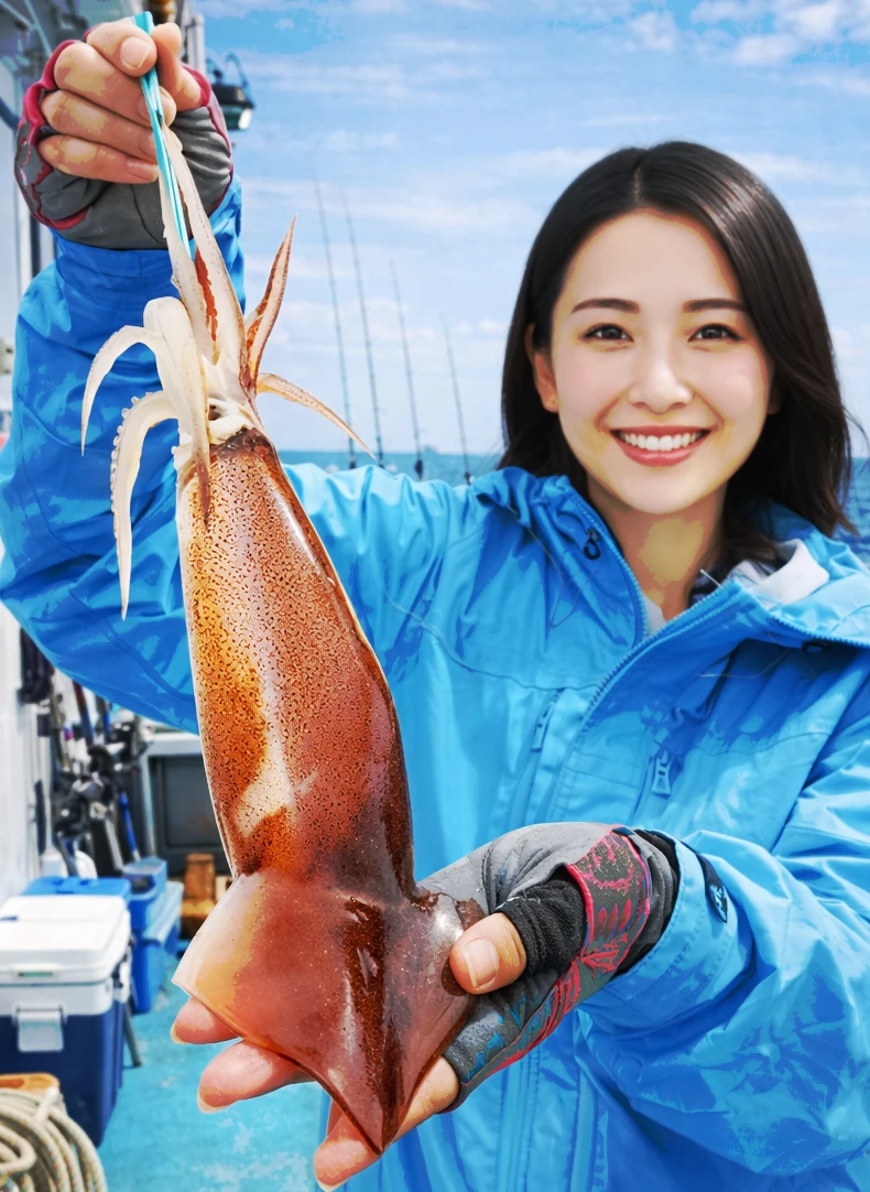 富山湾でスルメイカの釣果を得た仲代.webp