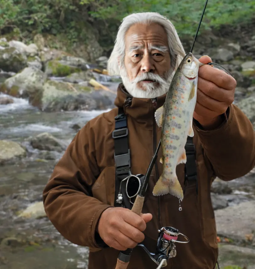 寒狭川でアマゴの釣果を得た米田.webp