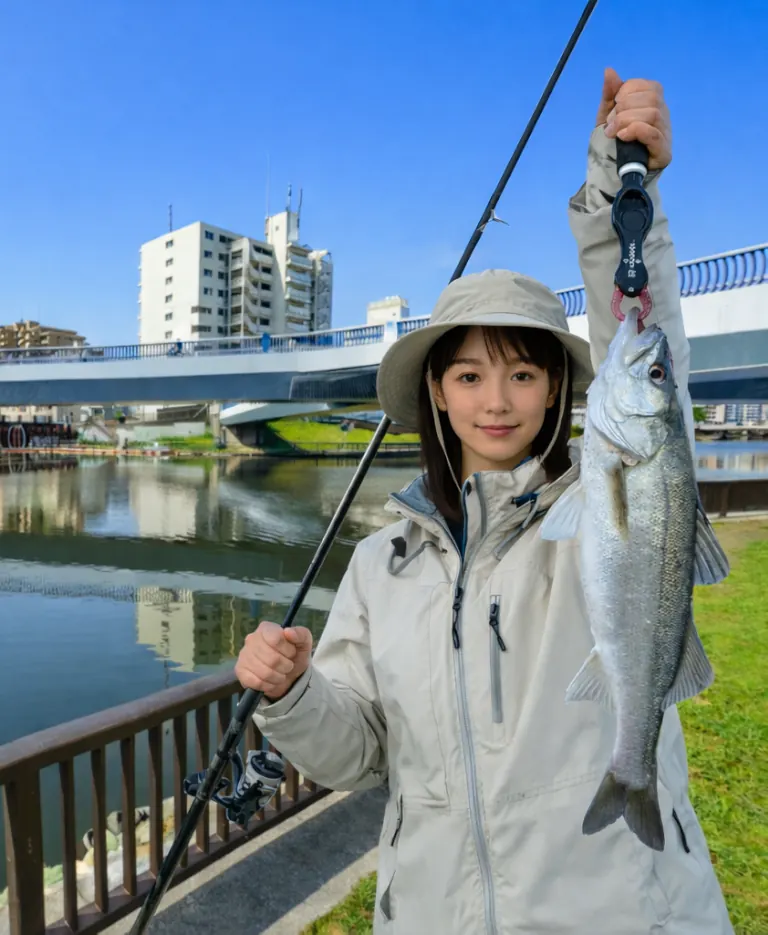 小名木川でシーバスの釣果を得た国生.webp