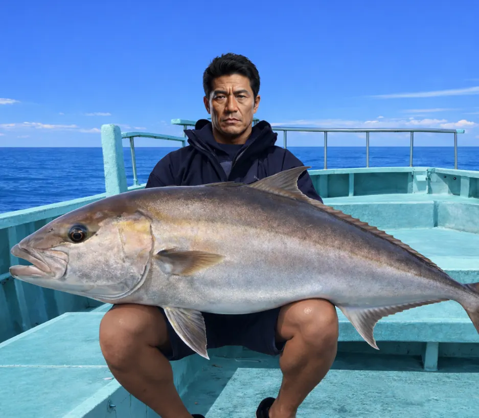 屋久島沖でカンパチの釣果を得た北方.webp