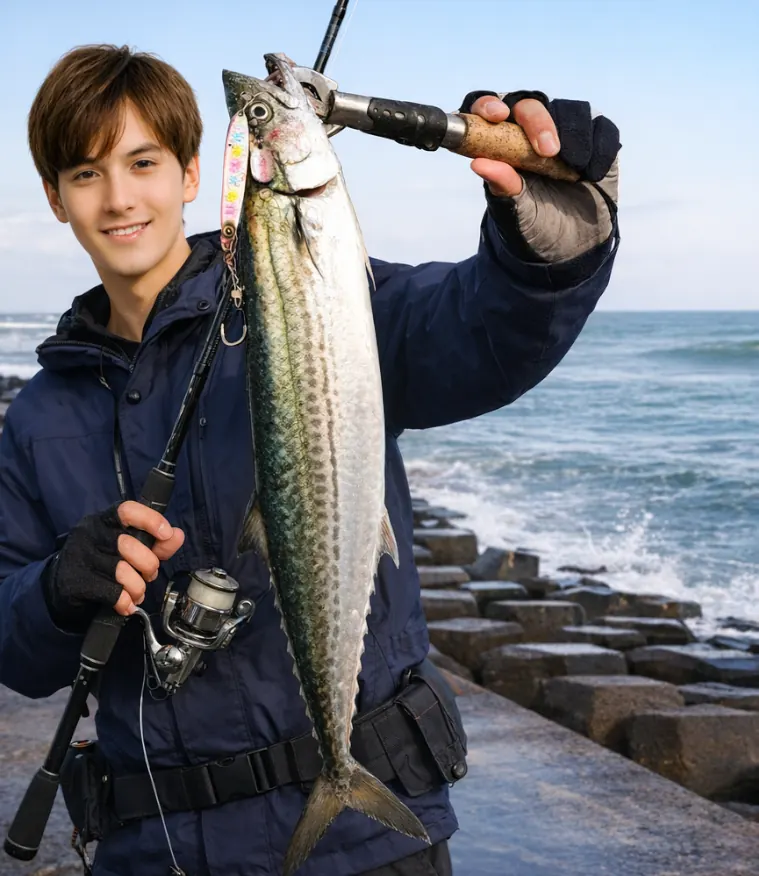 島見浜でサゴシの釣果を得た久良木.webp