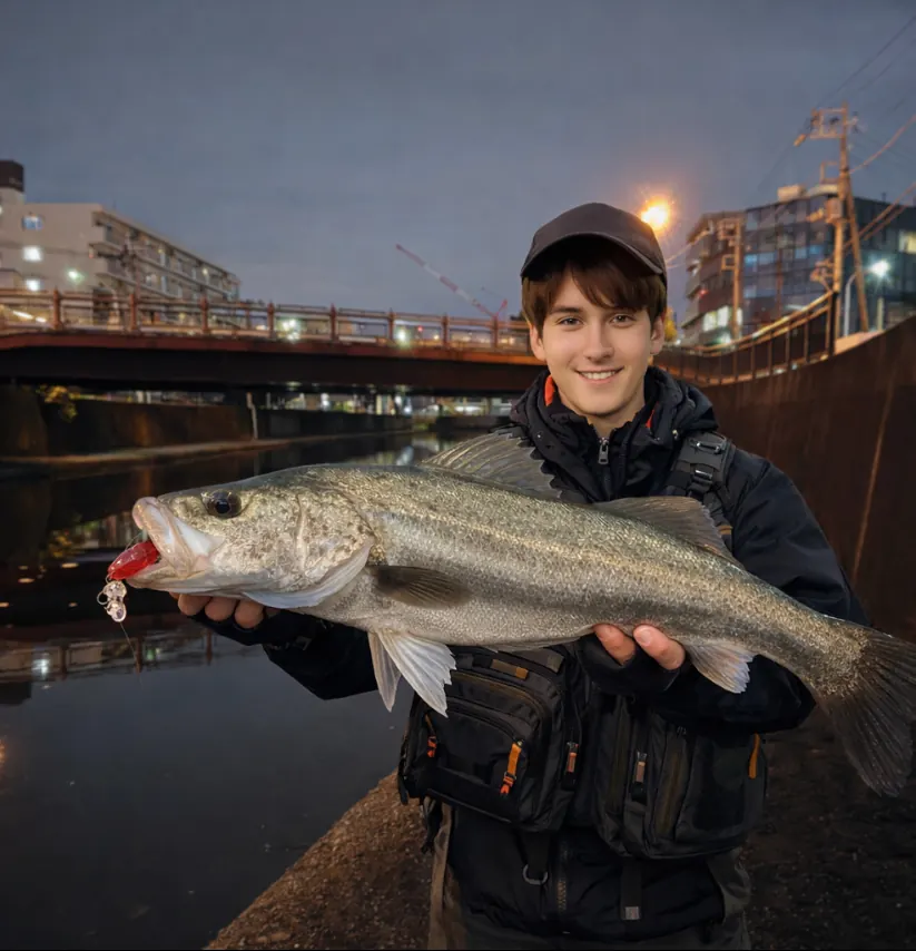 帷子川でシーバスの釣果を得た久良木.webp