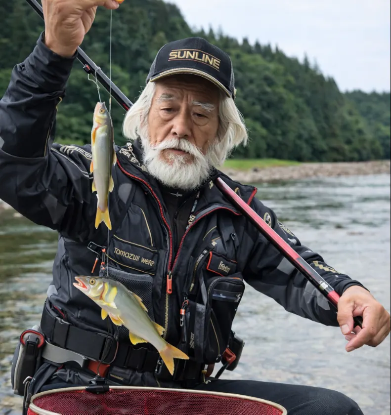 常浪川でアユの釣果を得た米田.webp