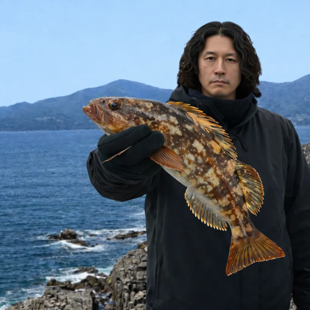 広田崎でアイナメの釣果を得た岸本.webp