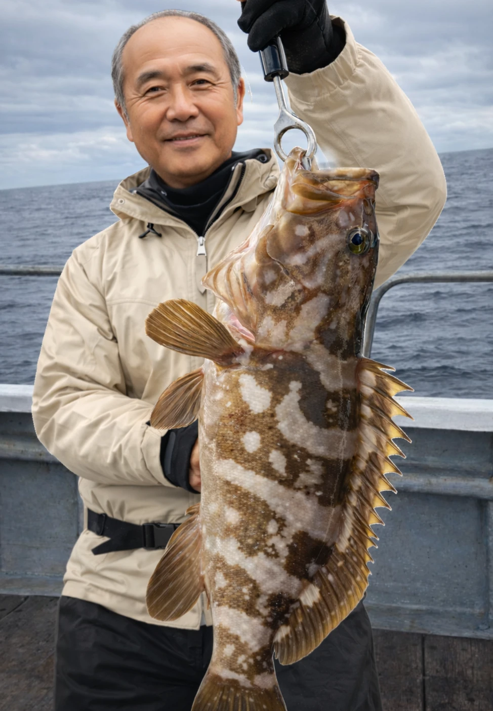 御前崎沖でクエの釣果を得た田能村.webp