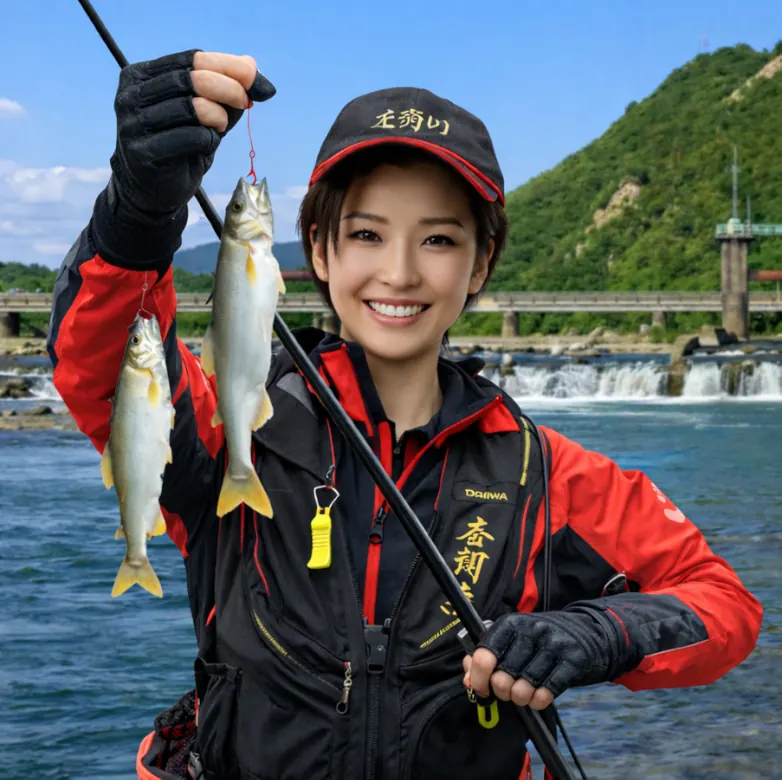 揖保川でアユの釣果を得た佐伯.webp