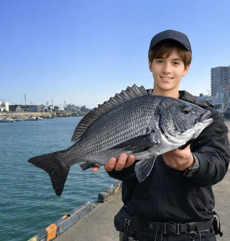 撫養川でチヌの釣果を得た久良木.webp