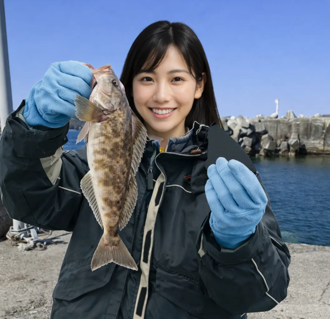日司漁港でホッケの釣果を得た黒川.webp