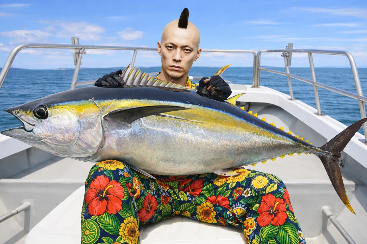 日向灘でキハダマグロの釣果を得た馬頭.webp