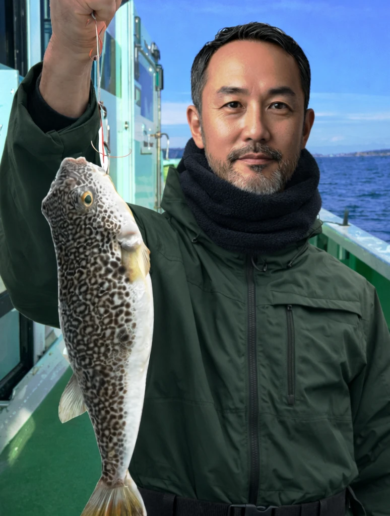 明石沖でショウサイフグの釣果を得た渡辺.webp