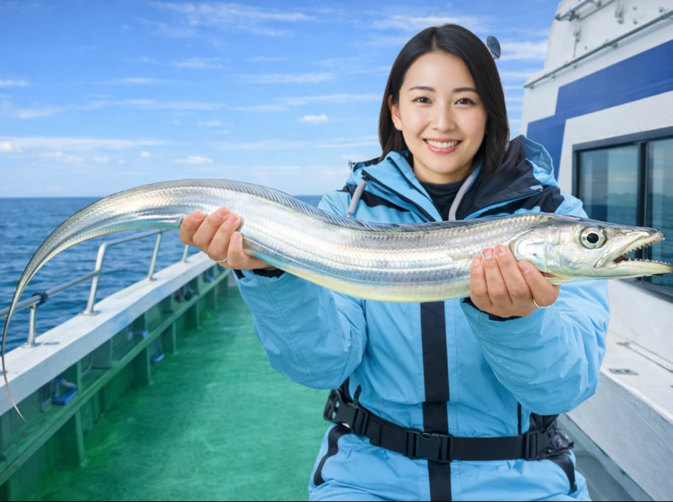明石海峡でタチウオの釣果を得た仲代.webp