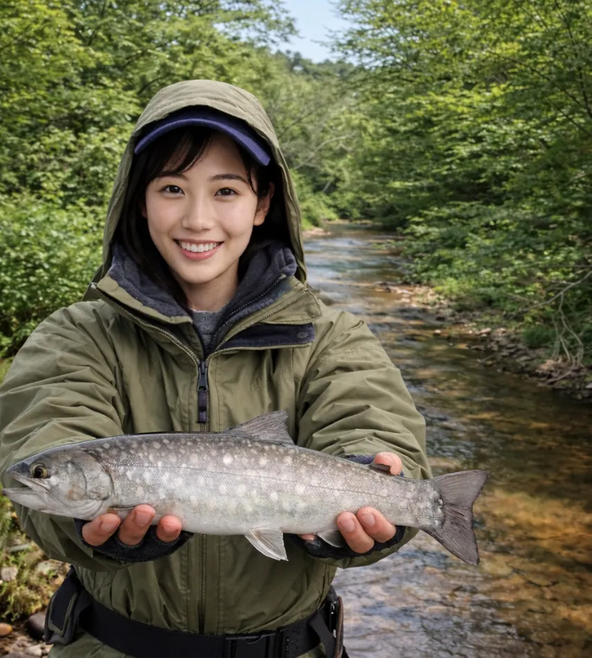 春別川でアメマスの釣果を得た黒川.webp
