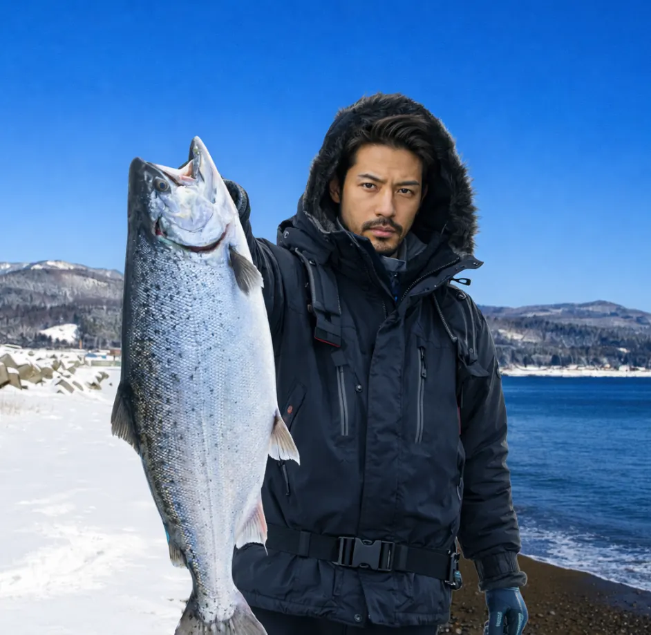 木古内川河口でサクラマスの釣果を得た広岡.webp