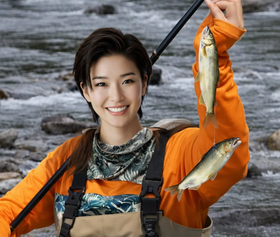 木曽川でアユの釣果を得た佐伯.webp