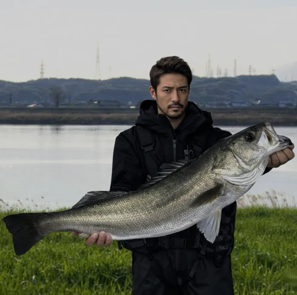 木曽川でシーバスの釣果を得た広岡.webp