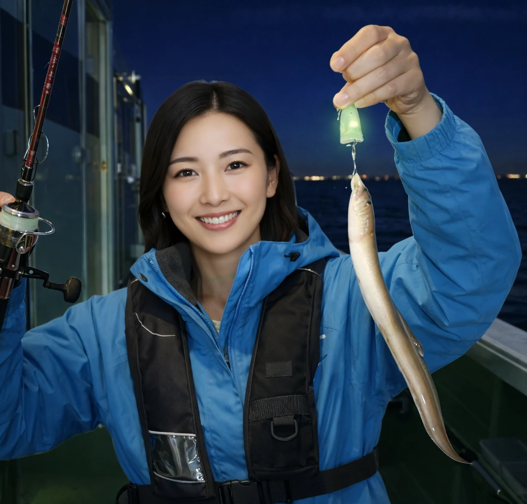 東京湾でアナゴの釣果を得た仲代.webp