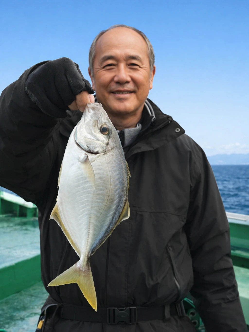 洲崎沖でカイワリの釣果を得た田能村.webp