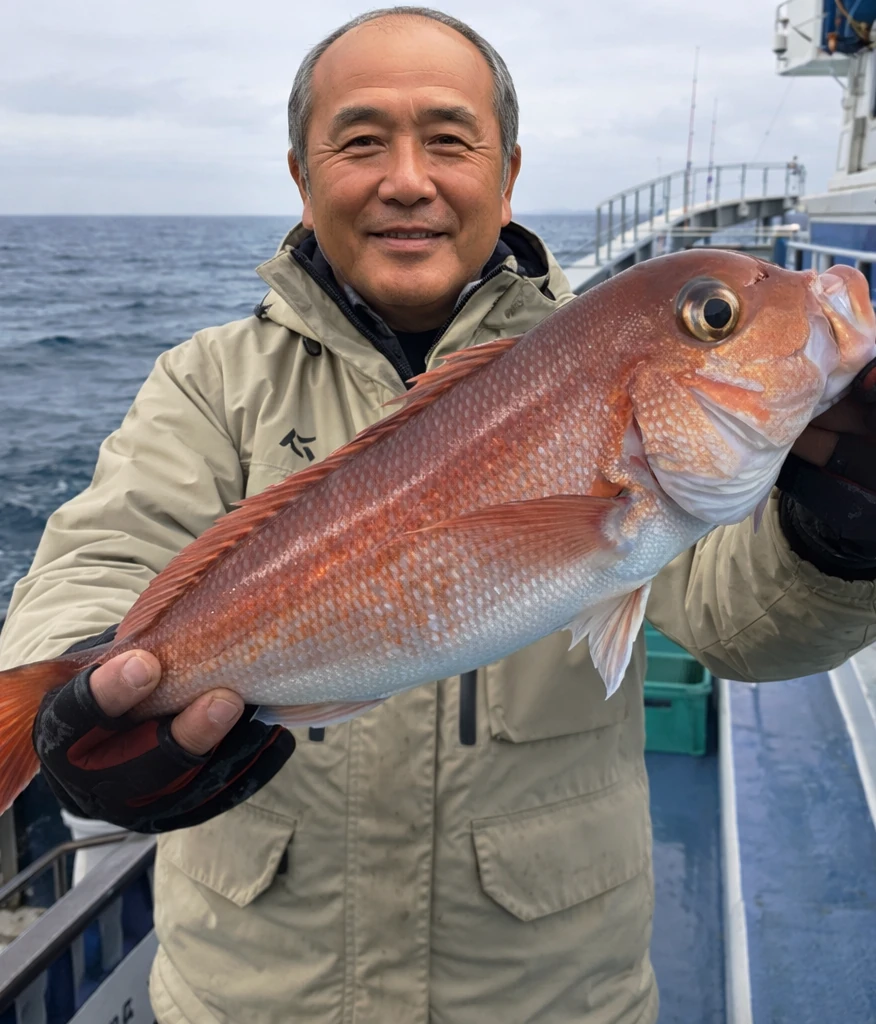 浜田沖でアマダイの釣果を得た田能村.webp