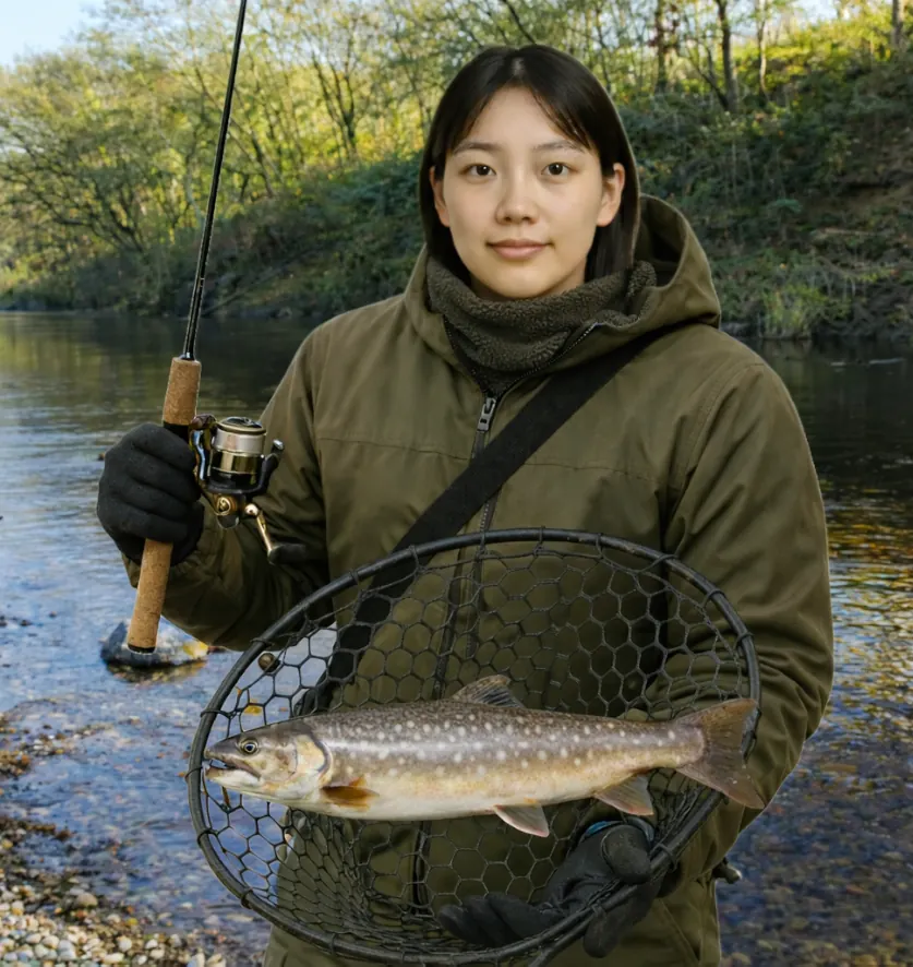 浦幌川でアメマスの釣果を得た森永.webp