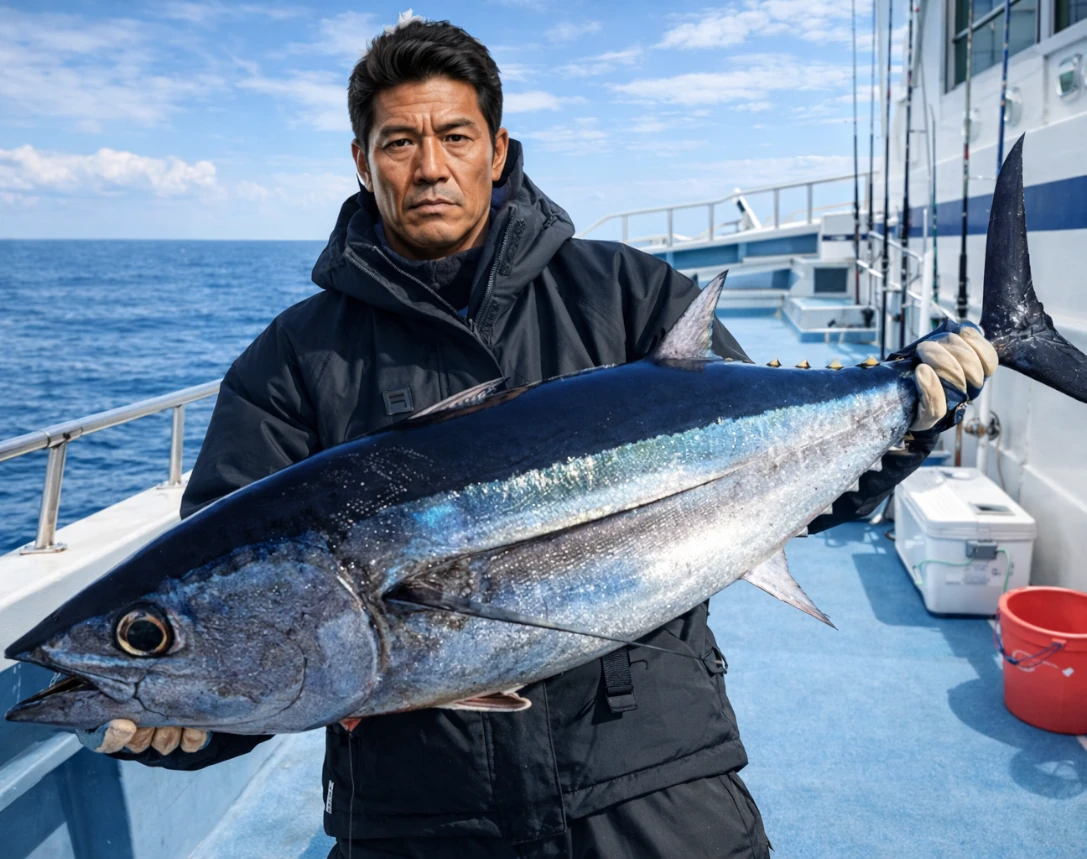 熊野灘でビンナガの釣果を得た北方.webp