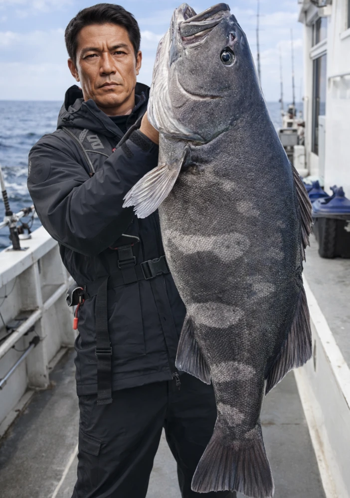 片貝沖でアブラボウズの釣果を得た北方.webp