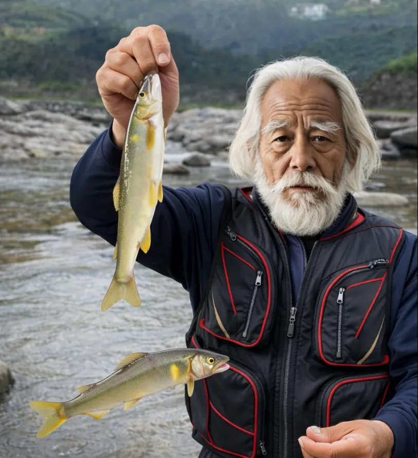 玉島川でアユの釣果を得た米田.webp