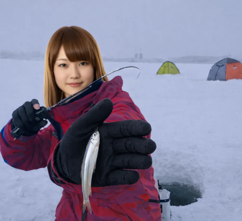 砂川遊水池でワカサギの釣果を得た山際.webp
