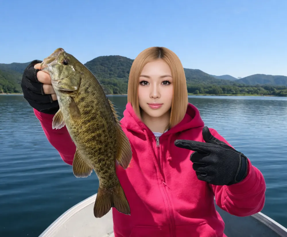秋元湖でブラックバスの釣果を得た階下.webp