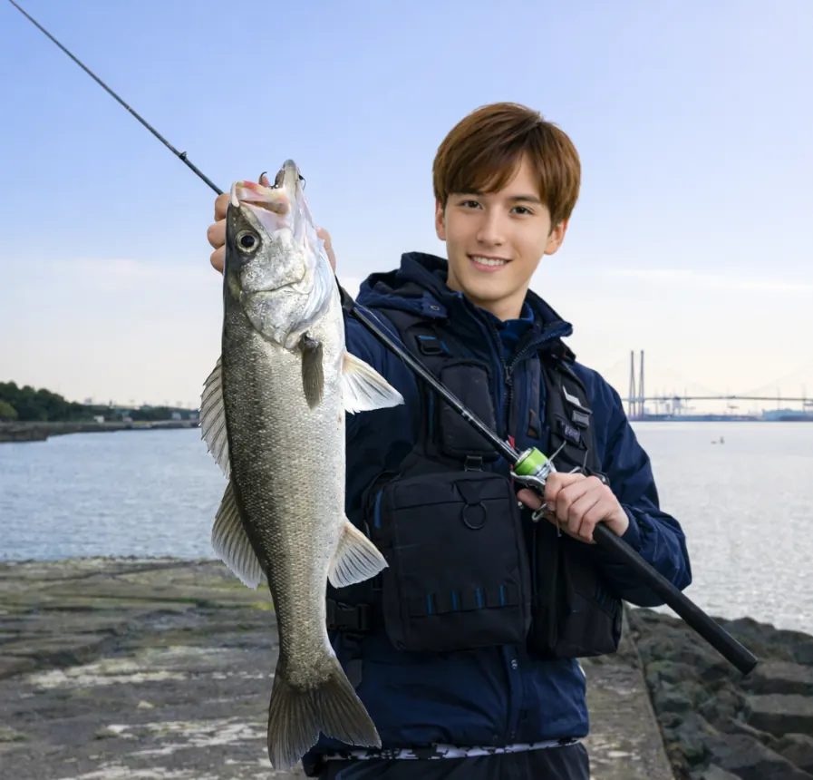 稲永公園でシーバスの釣果を得た久良木.webp