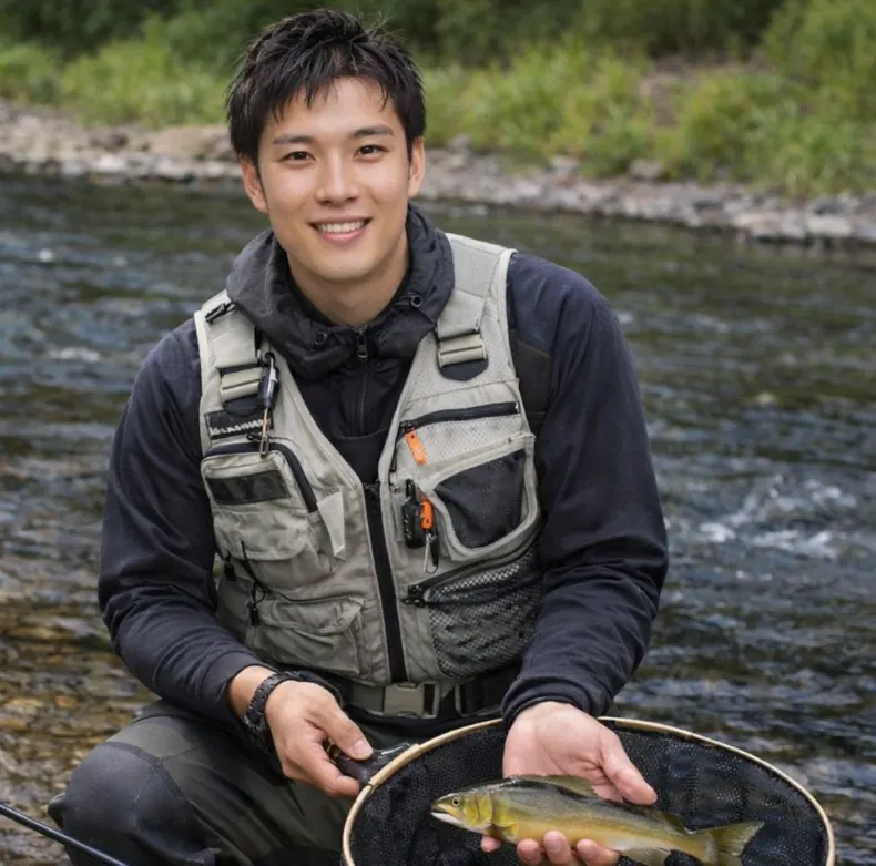 笙の川でアユの釣果を得た新崎.webp