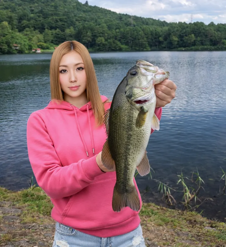 聖湖でブラックバスの釣果を得た階下.webp