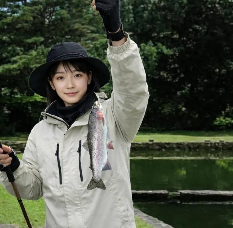 胆沢フィッシングセンターでニジマスの釣果を得た国生.webp