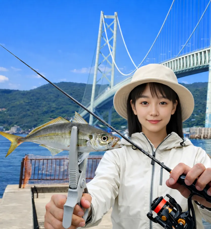 舞子公園でアジの釣果を得た国生.webp