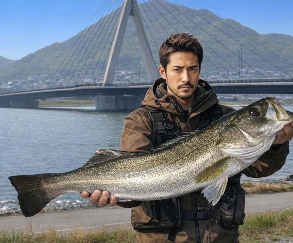 芦田川でシーバスの釣果を得た広岡.webp