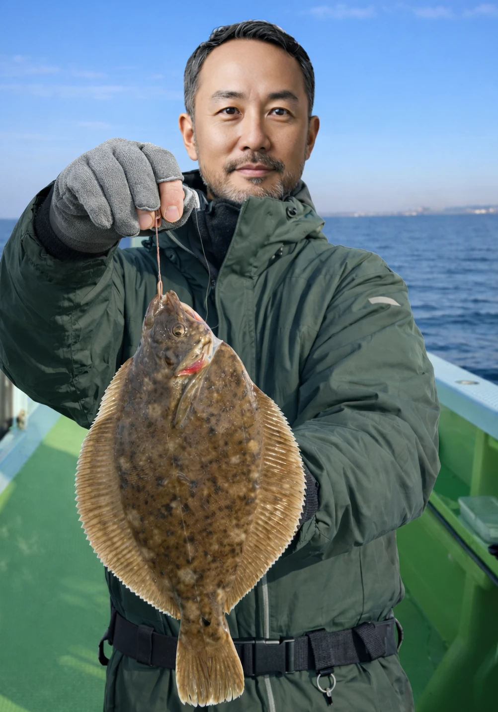 苫小牧沖でカレイの釣果を得た渡辺..webp