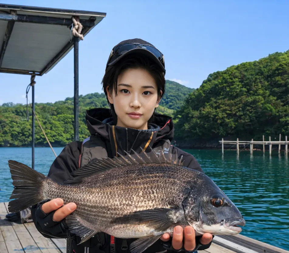 英虞湾の筏でチヌの釣果を得た佐伯.webp
