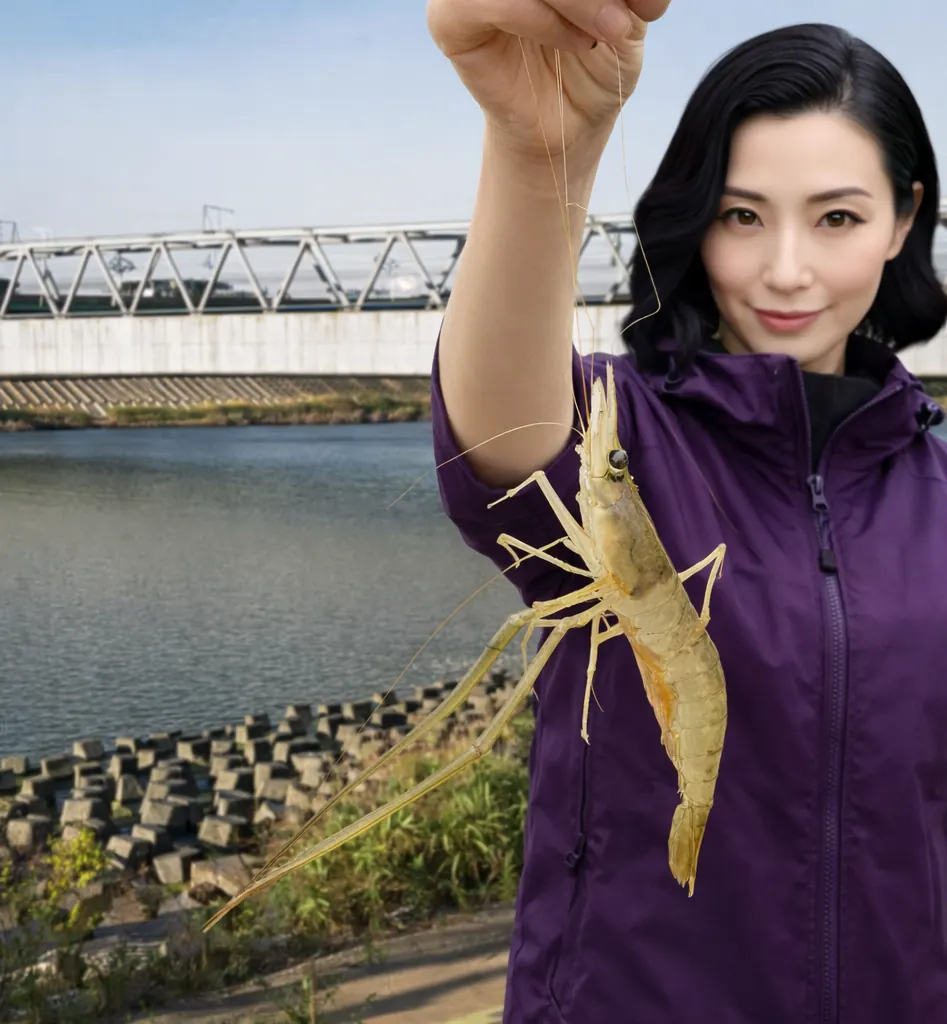 豊川放水路でテナガエビの釣果を得た八重田.webp