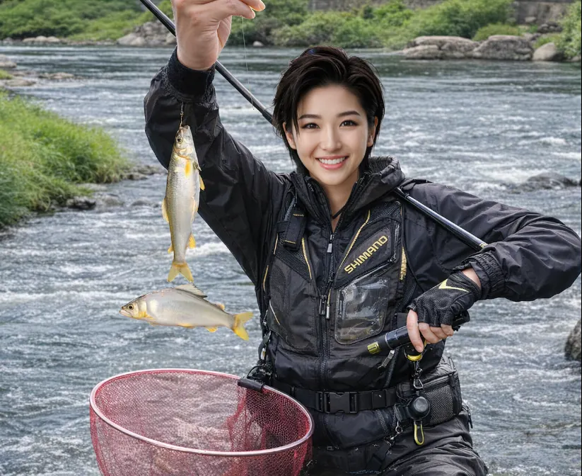 足羽川でアユの釣果を得た佐伯.webp