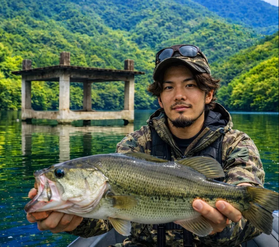 金砂湖でブラックバスの釣果を得た澤田.webp