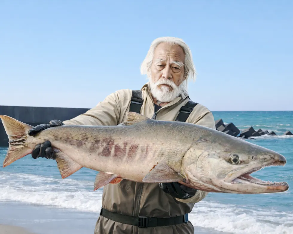 錦多峰川でサケの釣果を得た米田.webp