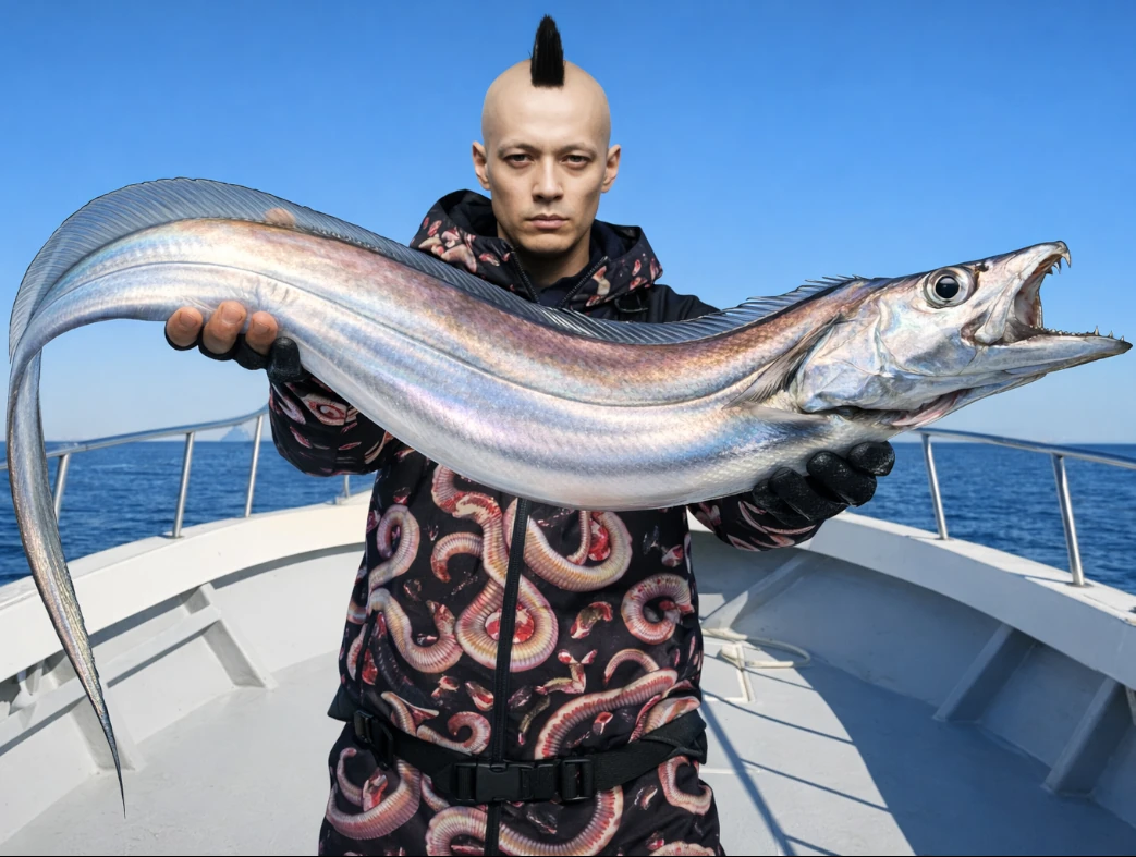 錦江湾でタチウオの釣果を得た馬頭.webp