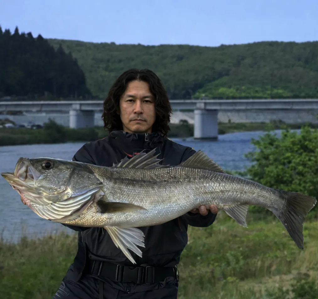 長内川でシーバスの釣果を得た岸本.webp
