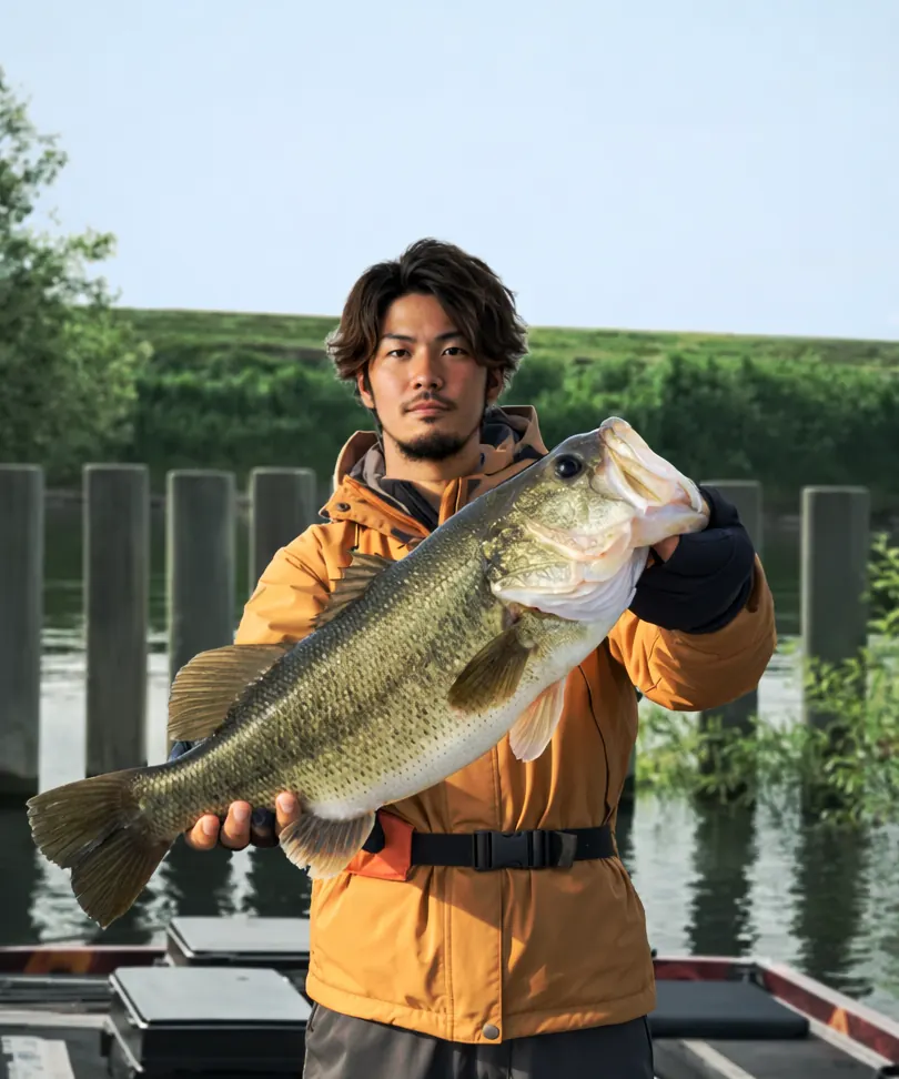長良川でブラックバスの釣果を得た澤田.webp