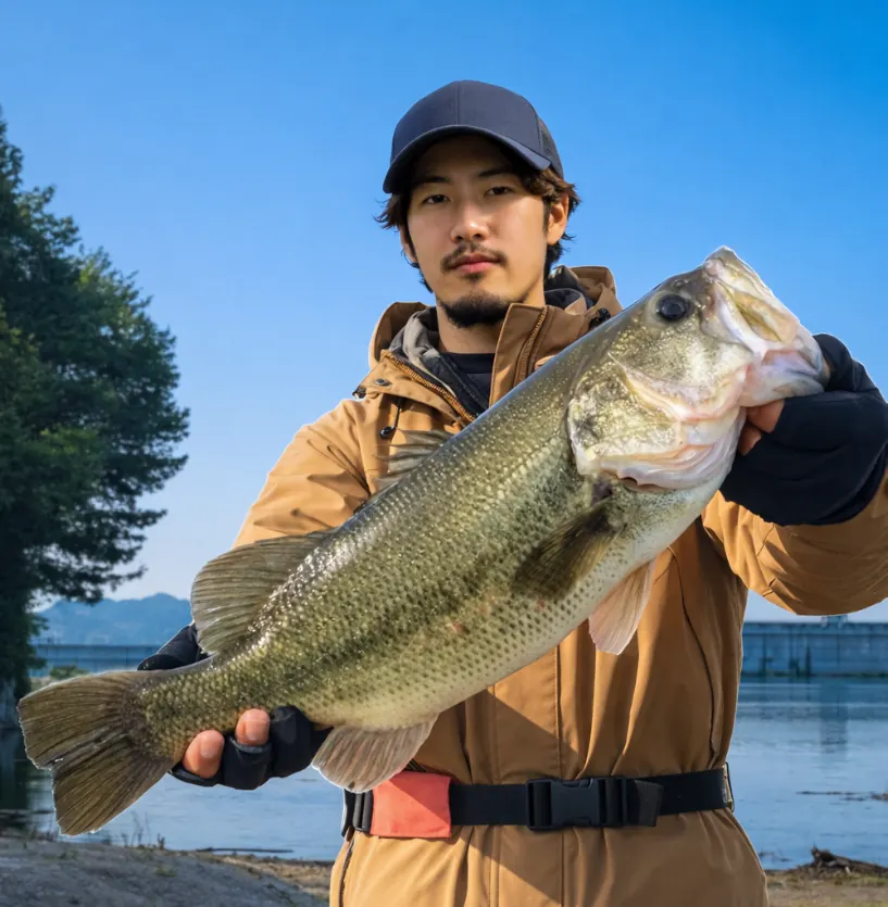 門入ダムでブラックバスの釣果を得た澤田.webp